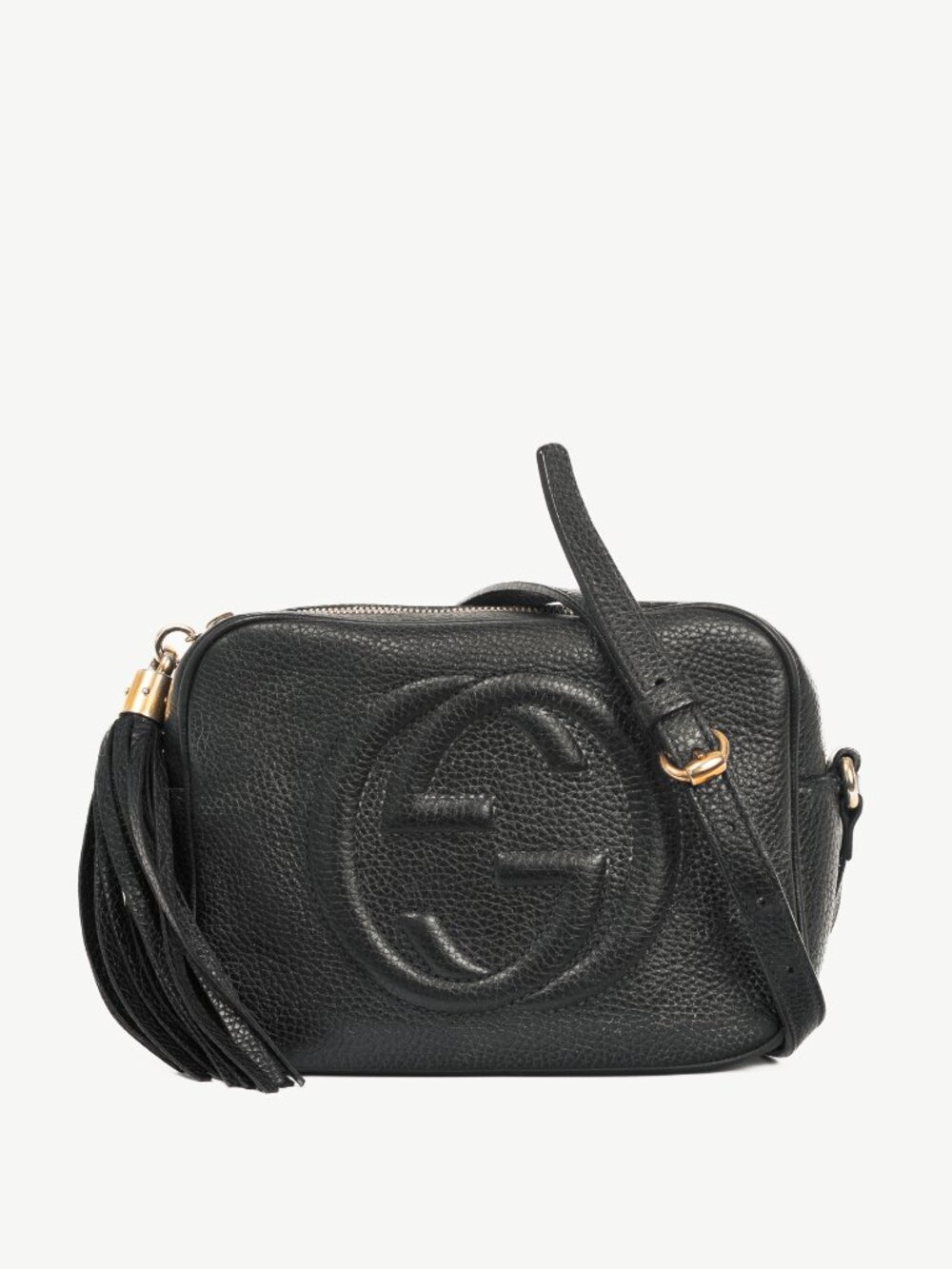 Gucci Soho Disco Black Pebbled-Leather GG Crossbody